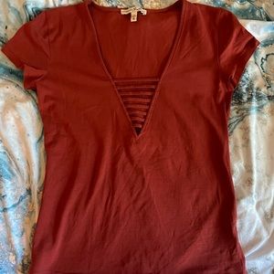 Express Fitted Top-Rust Color